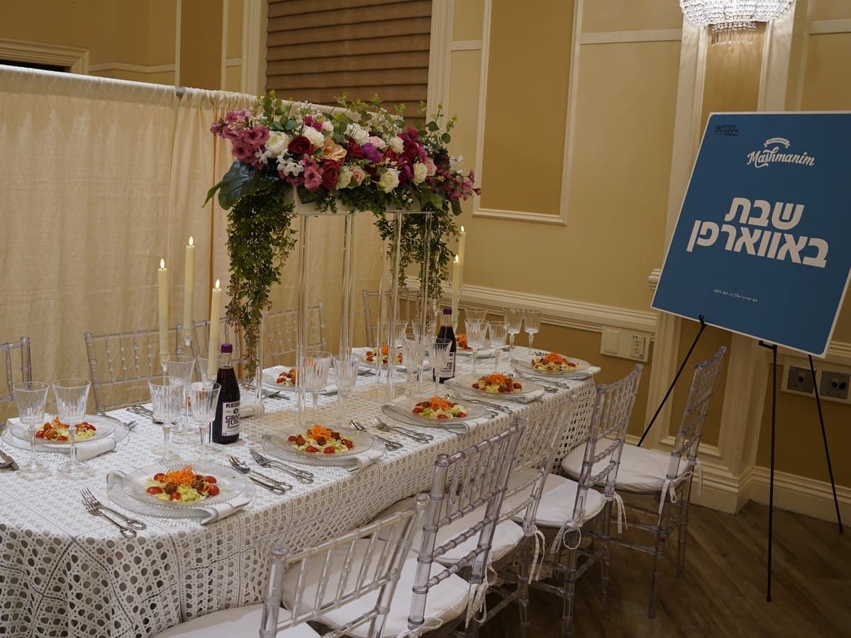 Shabbos table fully set