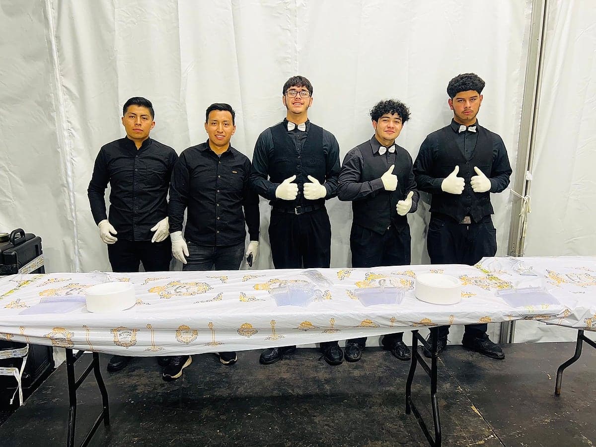 The service team before doors open