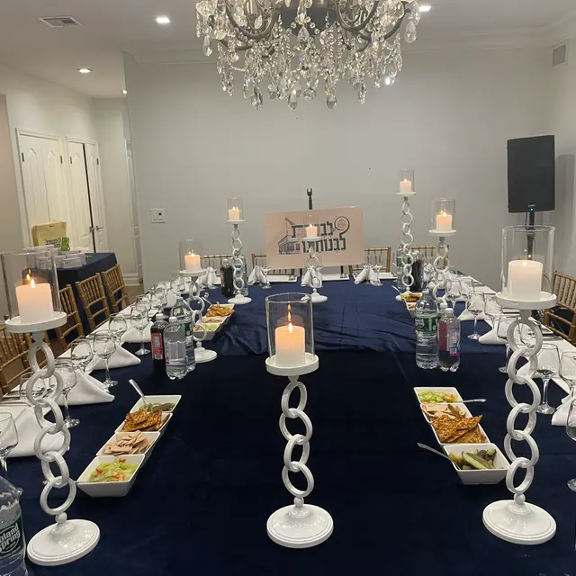 A hall set for a simcha by Mashmanim
