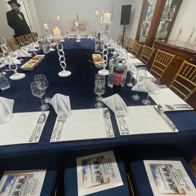 A hall set for a simcha by Mashmanim