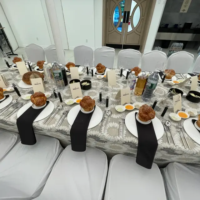 A hall set for a simcha by Mashmanim