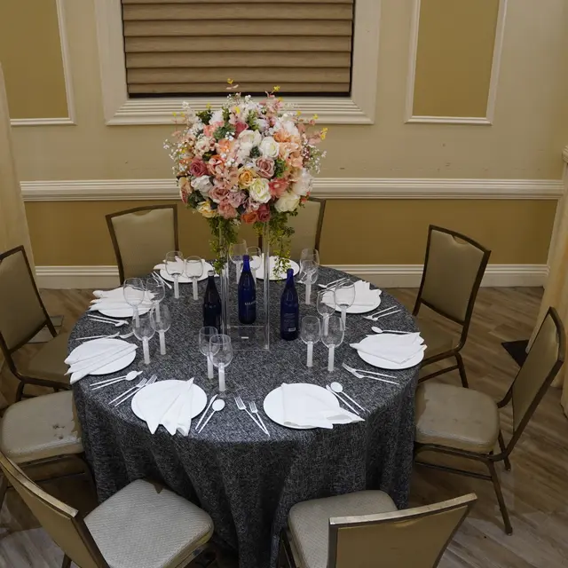 A hall set for a simcha by Mashmanim