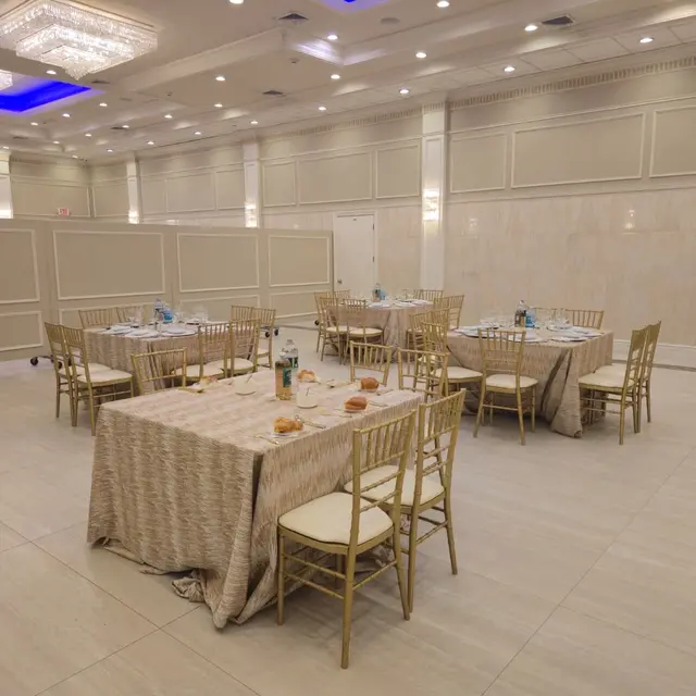 A hall set for a simcha by Mashmanim